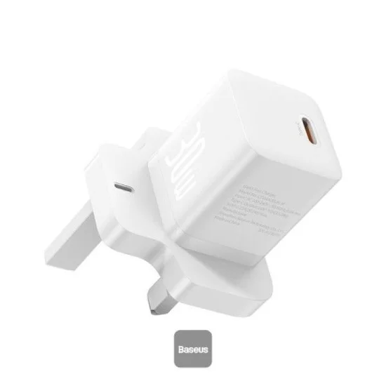 Os-Baseus Gan5 Fast Charger(Mini) 1C 30W Uk Moon White